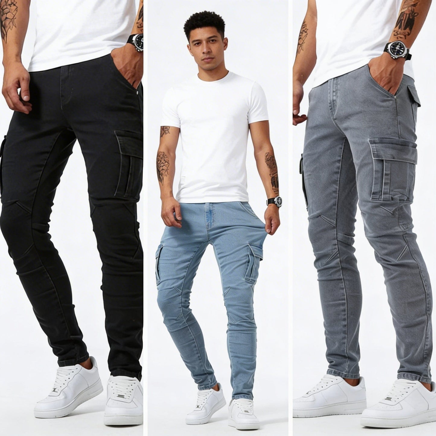 MetroFlex Cargo Denim Jeans – Relaxed Utility Fit