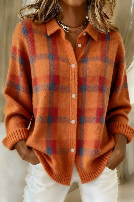 Anna Plaid Knit Cardigan