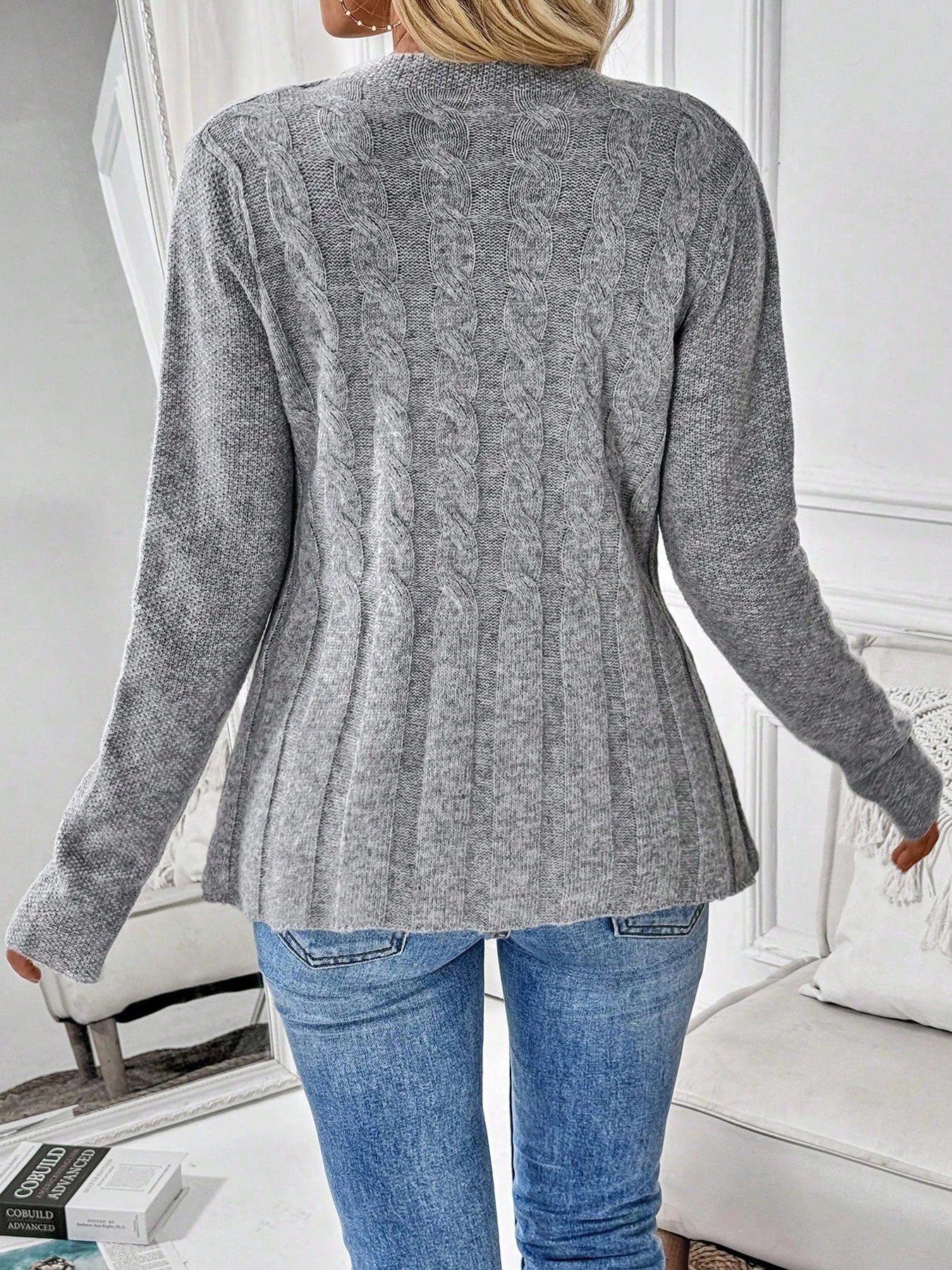 Mirelisse Soft Button Ribbed Cardigan