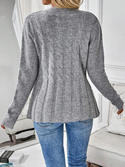 Mirelisse Soft Button Ribbed Cardigan