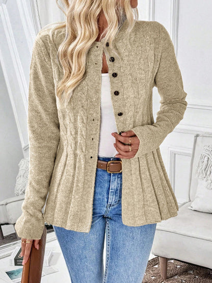 Mirelisse Soft Button Ribbed Cardigan