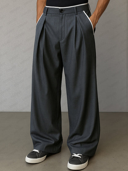 MonoEdge Straight Pants – Minimal Contrast Style