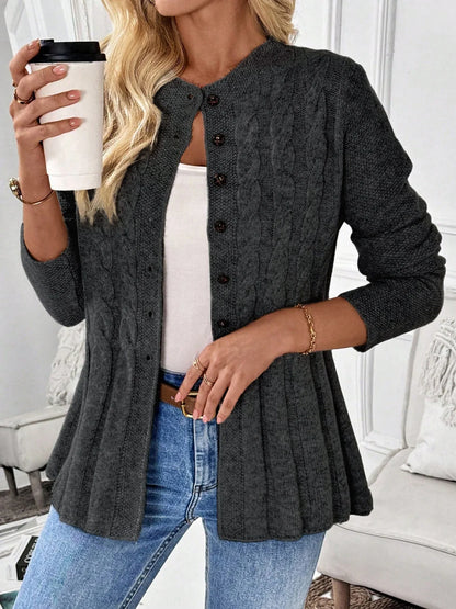 Mirelisse Soft Button Ribbed Cardigan