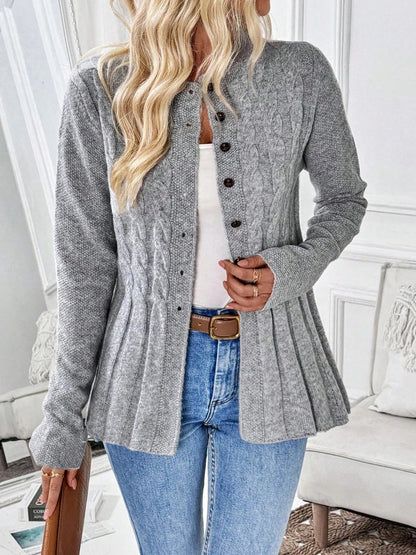 Mirelisse Soft Button Ribbed Cardigan