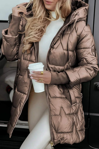 Aurora Hooded Quilt Coat