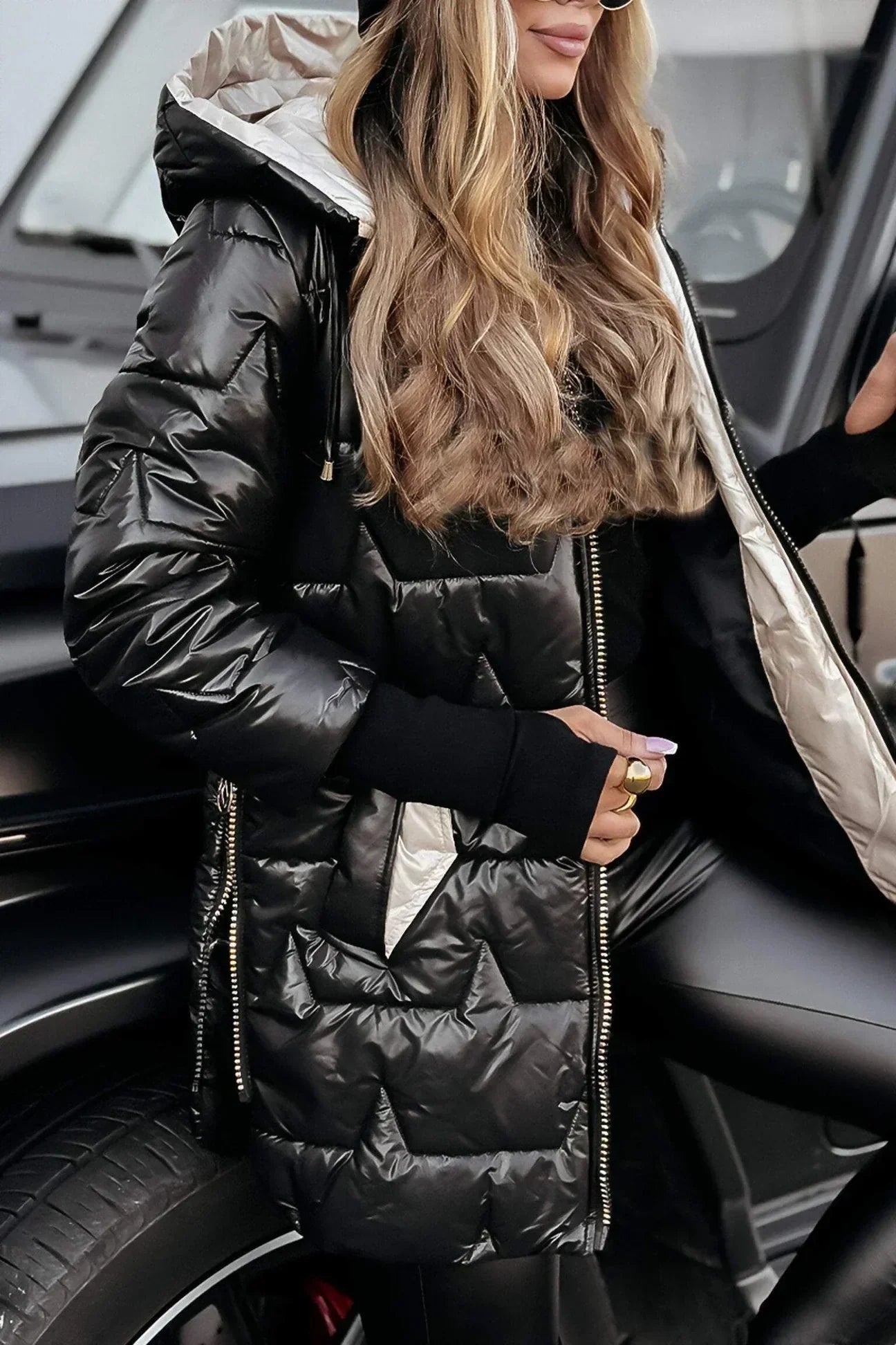 Aurora Hooded Quilt Coat