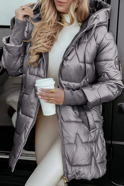 Aurora Hooded Quilt Coat