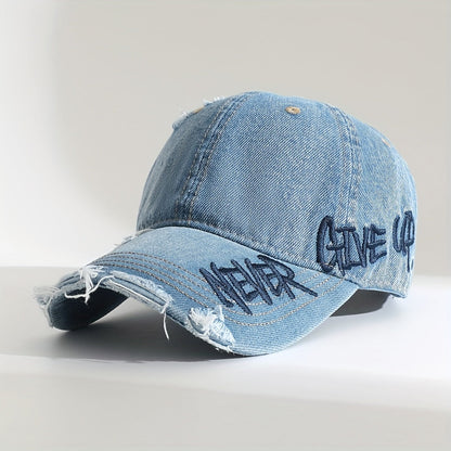 Never Give Up Distressed Cap